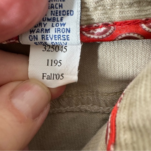 Y2K Old Navy Corduroy Pants Womens Tan Retro Preppy - Picture 10 of 11